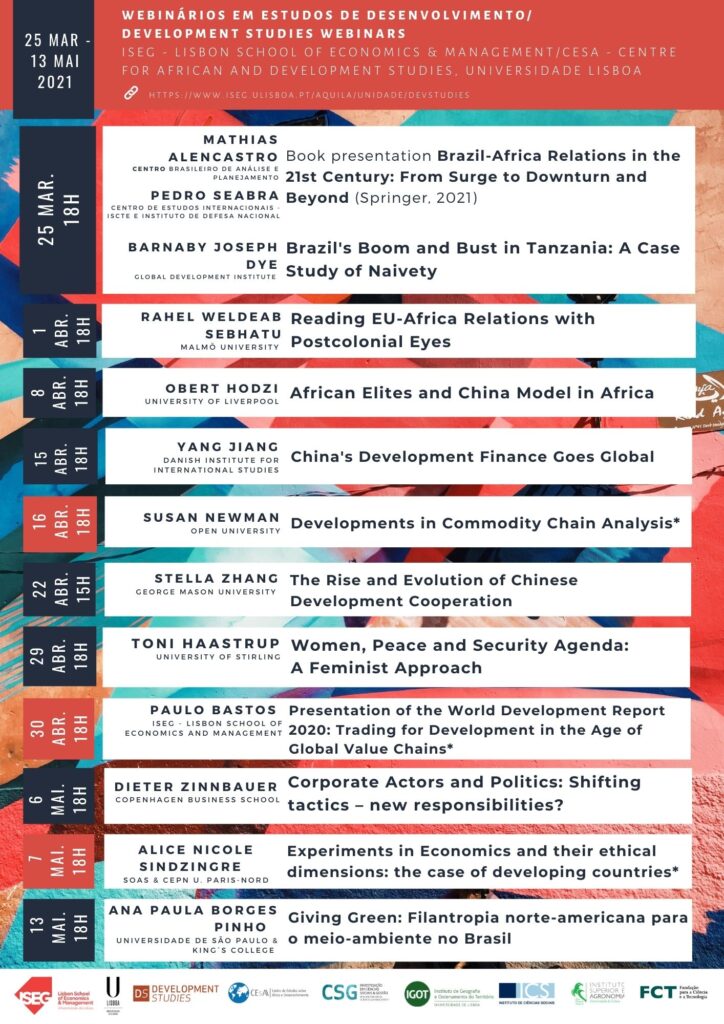 Development Studies Seminars 2021 line-up