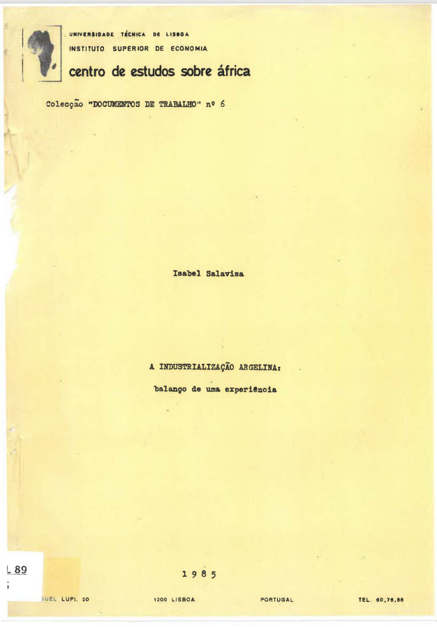Working Paper 6/1985: A industrialização argelina: balanço de uma experiência