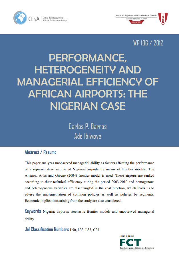 Performance, heterogeneity and managerial efficiency of African airports: the Nigerian case