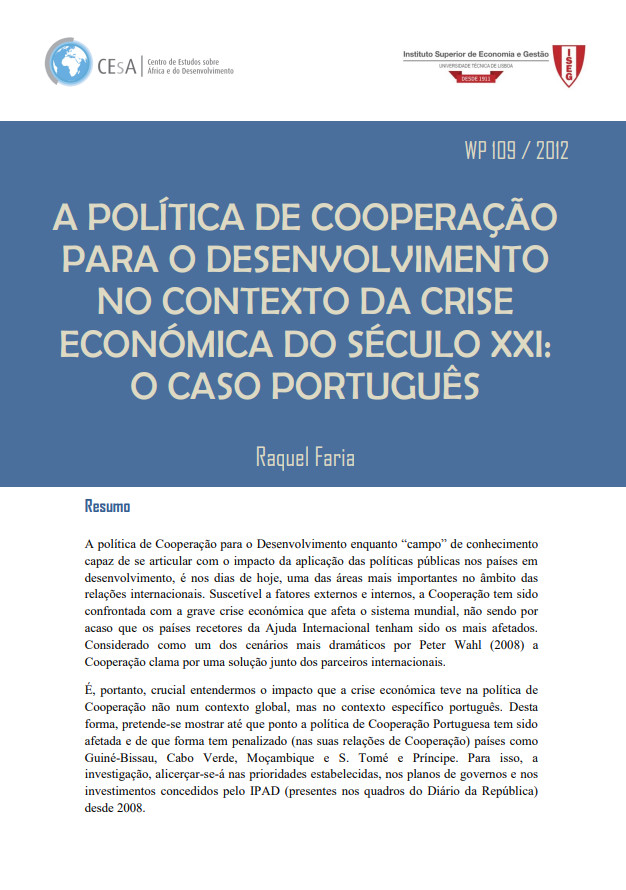 A política de cooperação para o desenvolvimento no contexto da crise económica do século XXI: o caso português