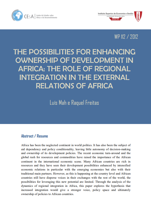 The possibilities for enhancing ownership of development in Africa: the role of regional integration in the external relations of Africa