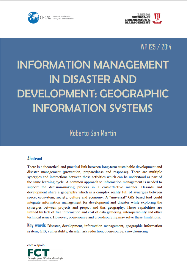 Information management in disaster and development : geographic information systems