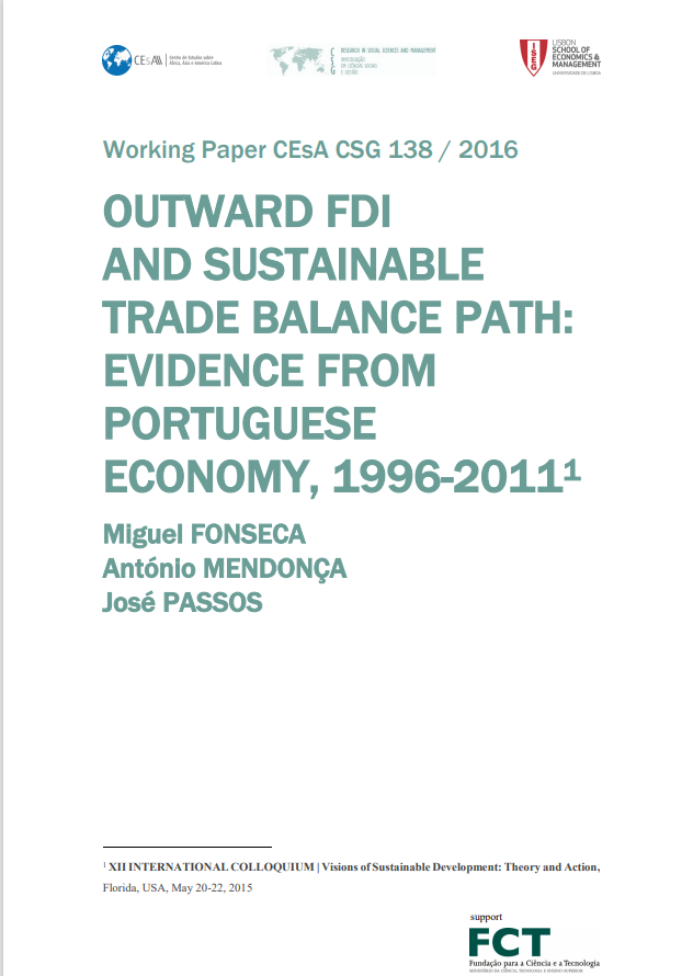Outward FDI and sustainable trade balance path : evidence from portuguese economy, 1996-2011