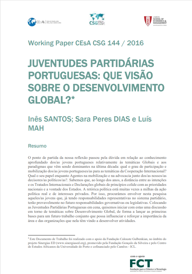 Juventudes partidárias portuguesas : que visão sobre o desenvolvimento global?