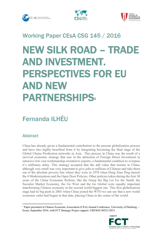 New silk road: trade and investment. perspectives for eu and new partnerships