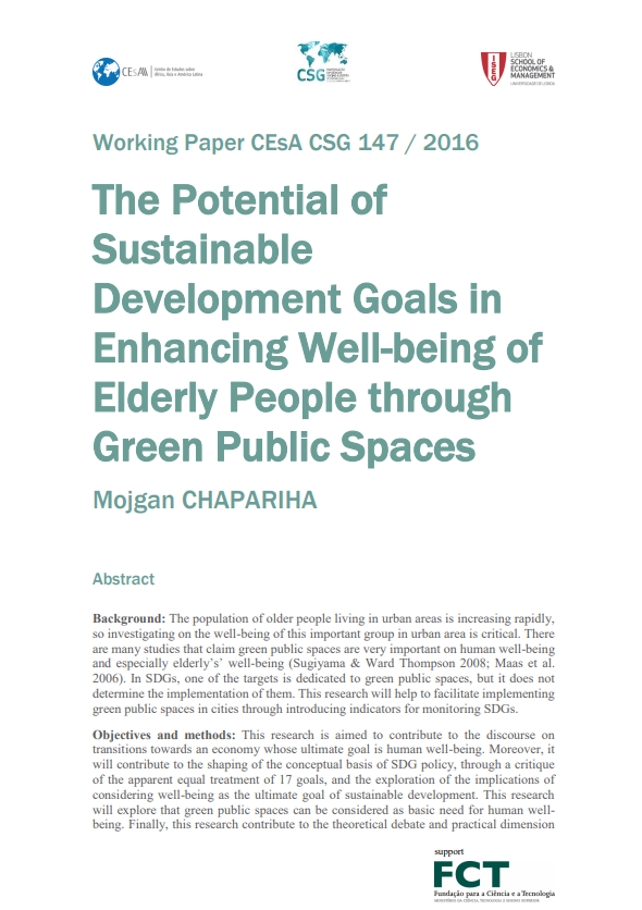 The potential of sustainable development goals in enhancing well-being of elderly people through green public spaces