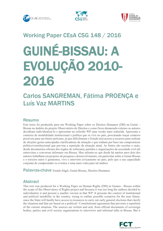 Guiné-Bissau: a evolução 2010 - 2016