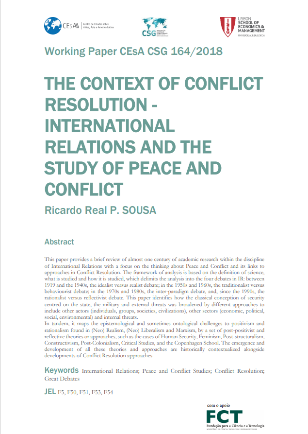The context of conflict resolution : international relations and the study of peace and conflict