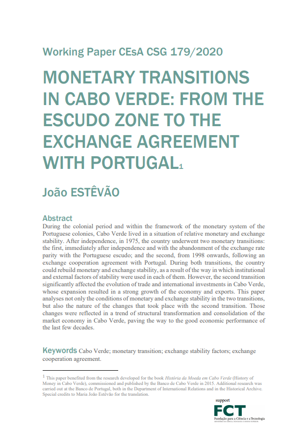 Monetary transitions in Cabo Verde : from the escudo zone to the exchange agreement with Portugal