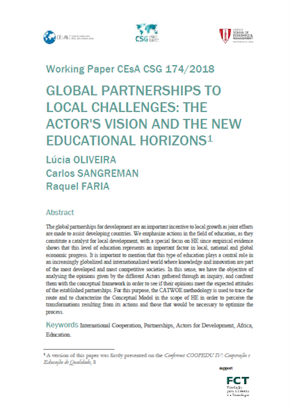 Global partnerships to local challenges: the actor's vision and the new educational horizons