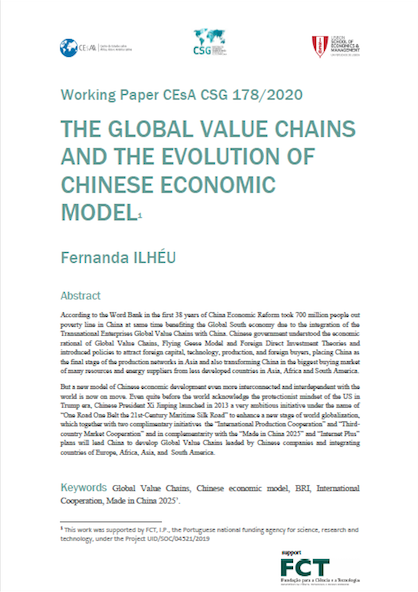 The global value chains and the evolution of chinese economic model.