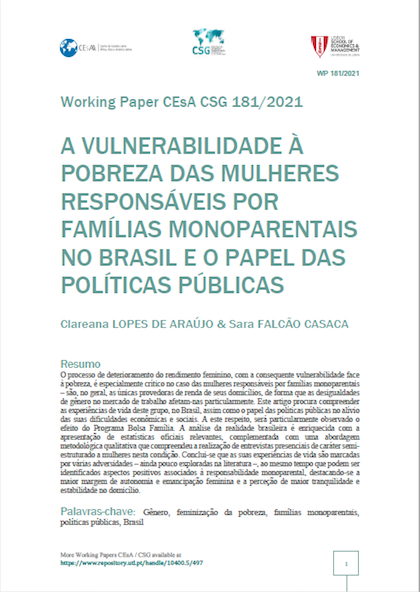 A vulnerabilidade à pobreza das mulheres responsáveis por famílias monoparentais no Brasil e o papel das políticas públicas