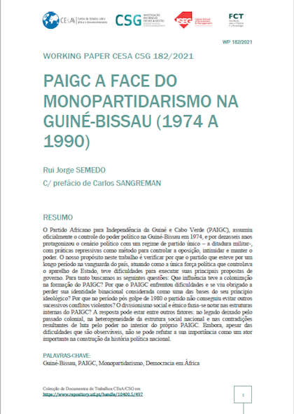 PAIGC a face do monopartidarismo na Guiné-Bissau (1974 a 1990)