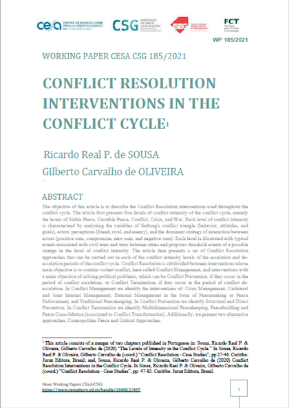 Conflict resolution interventions in the conflict cycle