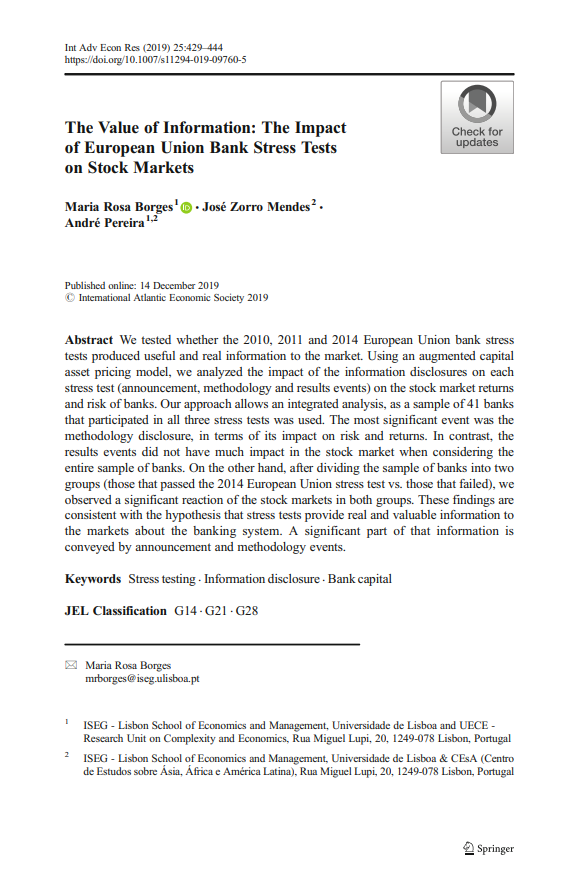 The Value of Information: The Impact of European Union Banks Stress Tests on Stock Markets