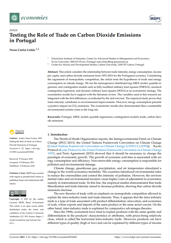 Testing the Role of Trade on Carbon Dioxide Emission in Portugal